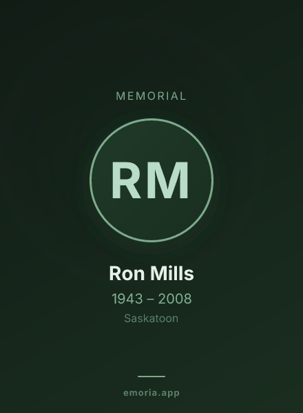 Memorial portrait of Ron Mills