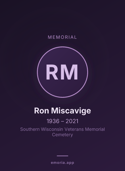 Memorial portrait of Ron Miscavige