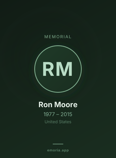Memorial portrait of Ron Moore