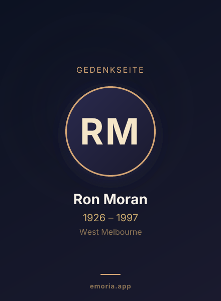 Gedenkportrait von Ron Moran