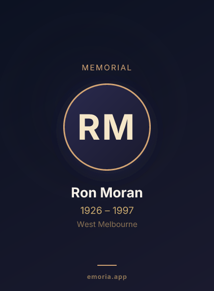 Memorial portrait of Ron Moran