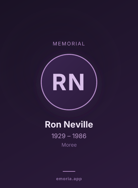 Memorial portrait of Ron Neville