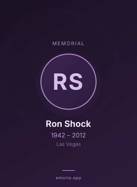 Memorial portrait of Ron Shock