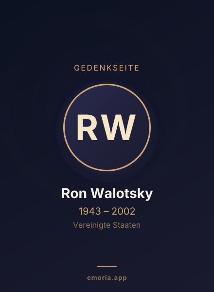 Gedenkportrait von Ron Walotsky