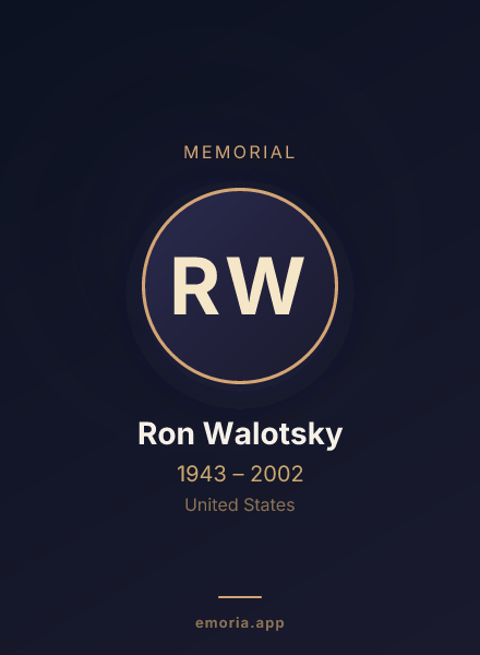 Memorial portrait of Ron Walotsky