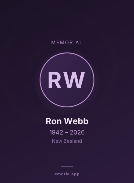 Memorial portrait of Ron Webb