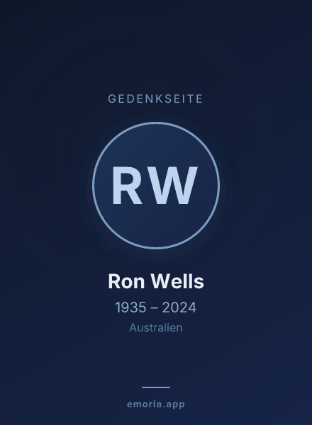 Gedenkportrait von Ron Wells