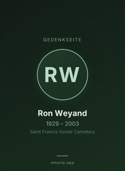 Gedenkportrait von Ron Weyand