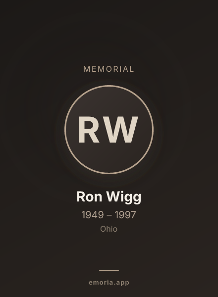 Memorial portrait of Ron Wigg