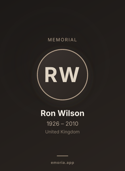 Memorial portrait of Ron Wilson