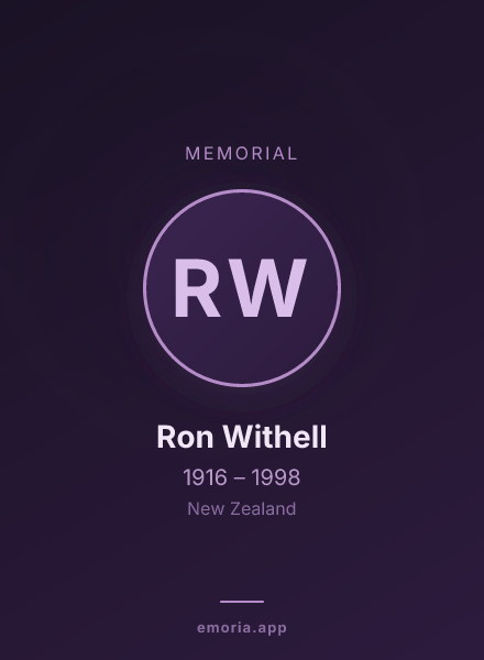 Memorial portrait of Ron Withell