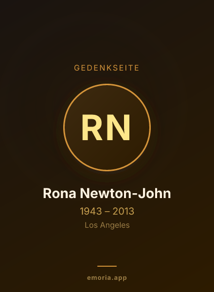 Gedenkportrait von Rona Newton-John