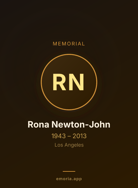 Memorial portrait of Rona Newton-John