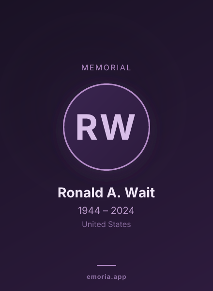 Memorial portrait of Ronald A. Wait