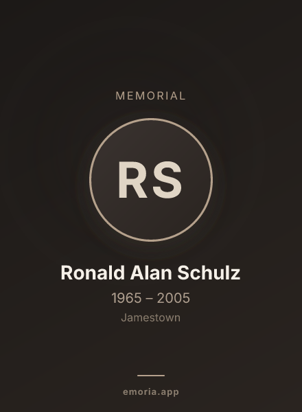 Memorial portrait of Ronald Alan Schulz