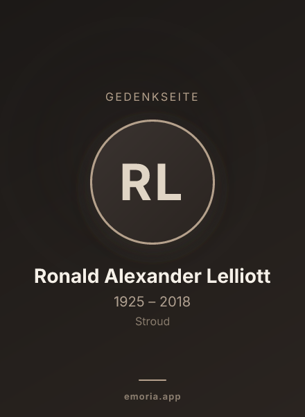 Gedenkportrait von Ronald Alexander Lelliott