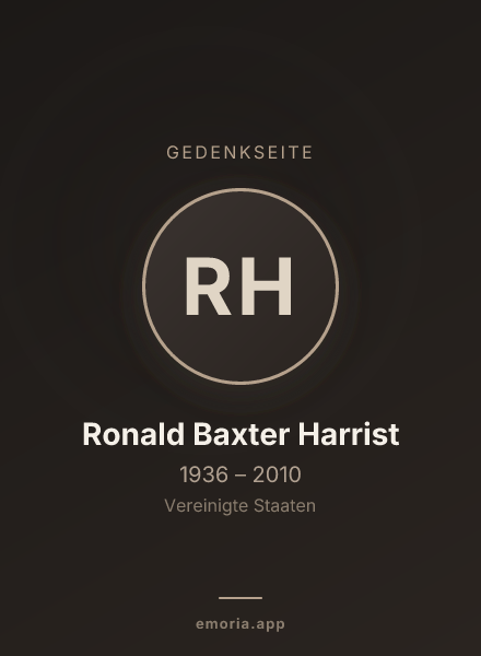 Gedenkportrait von Ronald Baxter Harrist