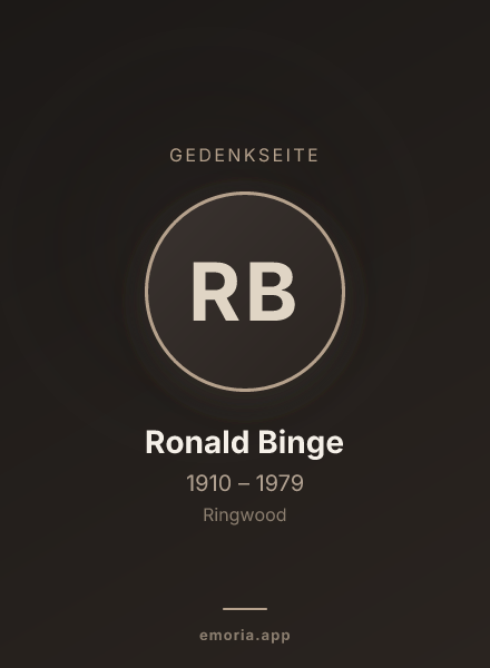 Gedenkportrait von Ronald Binge