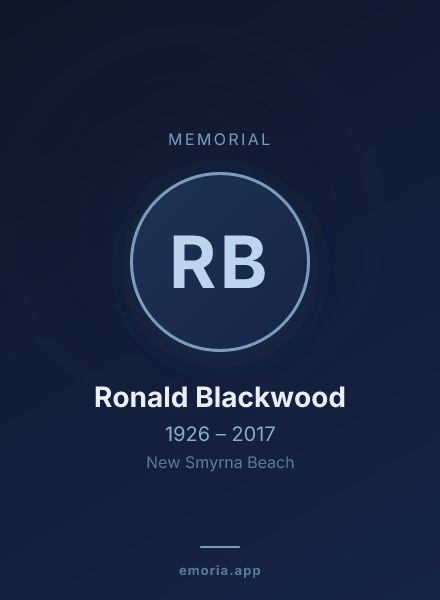 Memorial portrait of Ronald Blackwood