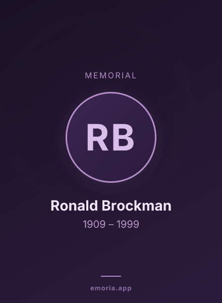 Memorial portrait of Ronald Brockman