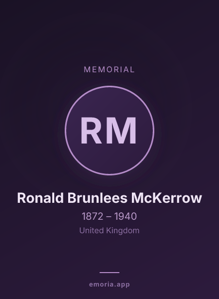 Memorial portrait of Ronald Brunlees McKerrow