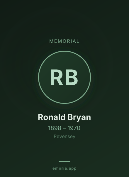 Memorial portrait of Ronald Bryan