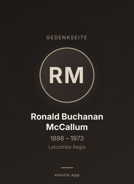 Gedenkportrait von Ronald Buchanan McCallum