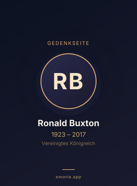 Gedenkportrait von Ronald Buxton