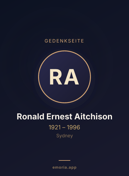 Gedenkportrait von Ronald Ernest Aitchison