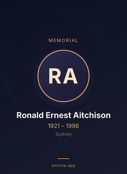 Memorial portrait of Ronald Ernest Aitchison