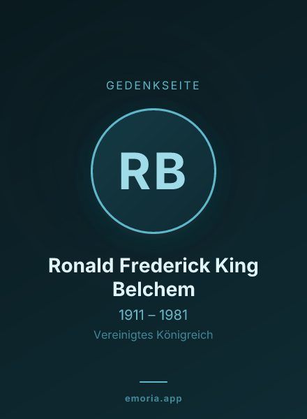 Gedenkportrait von Ronald Frederick King Belchem