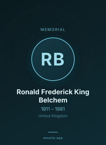 Memorial portrait of Ronald Frederick King Belchem