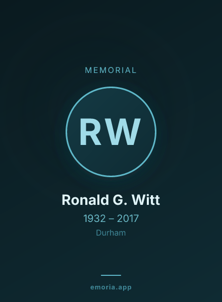 Memorial portrait of Ronald G. Witt