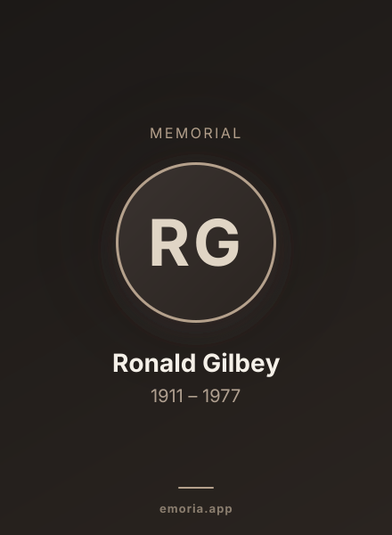 Memorial portrait of Ronald Gilbey