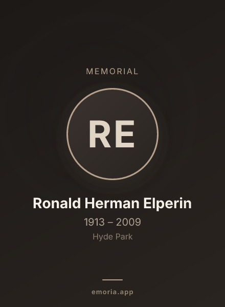 Memorial portrait of Ronald Herman Elperin