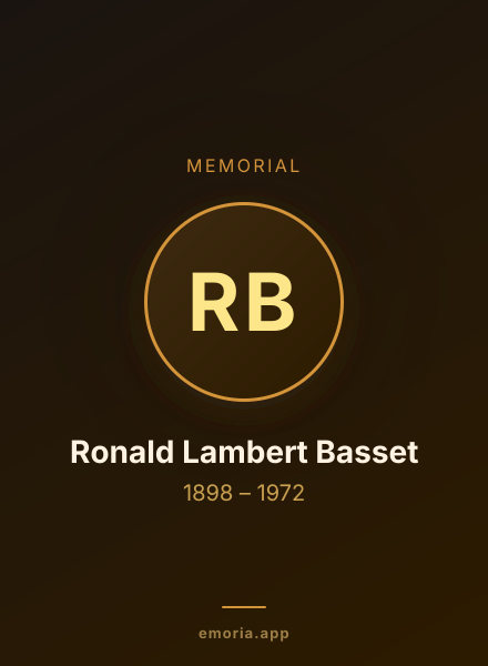 Memorial portrait of Ronald Lambert Basset