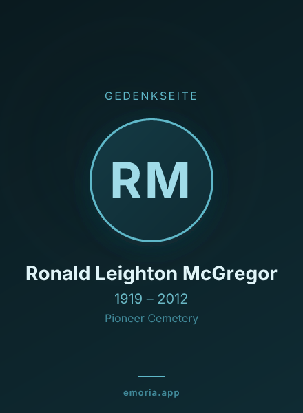 Gedenkportrait von Ronald Leighton McGregor