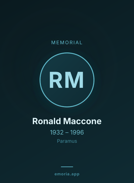 Memorial portrait of Ronald Maccone