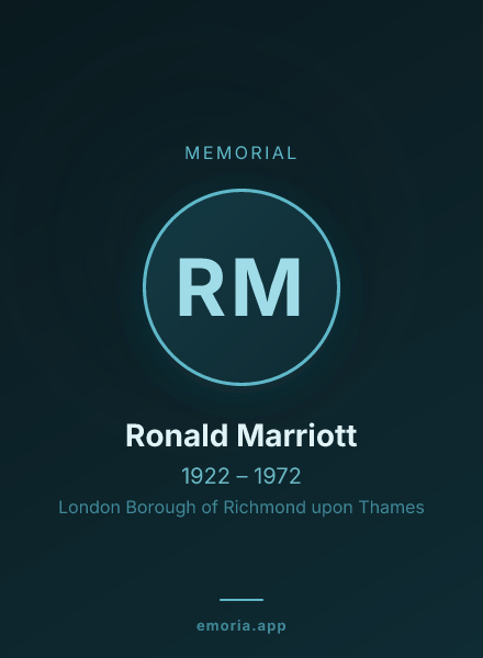 Memorial portrait of Ronald Marriott