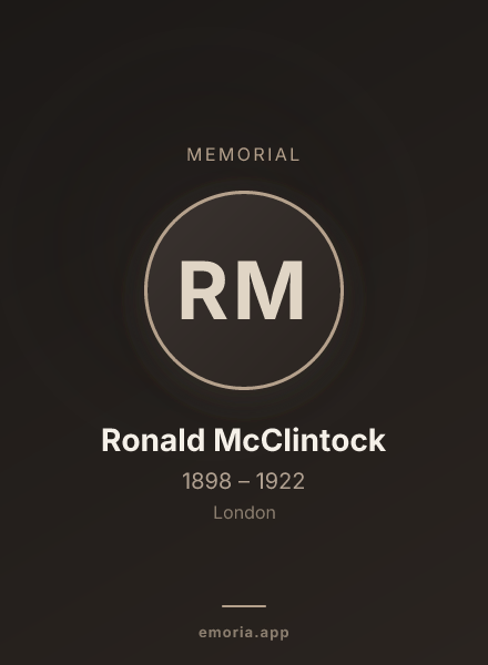 Memorial portrait of Ronald McClintock
