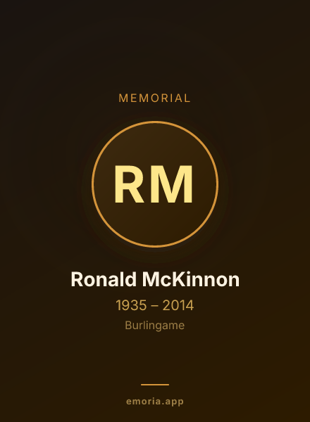 Memorial portrait of Ronald McKinnon