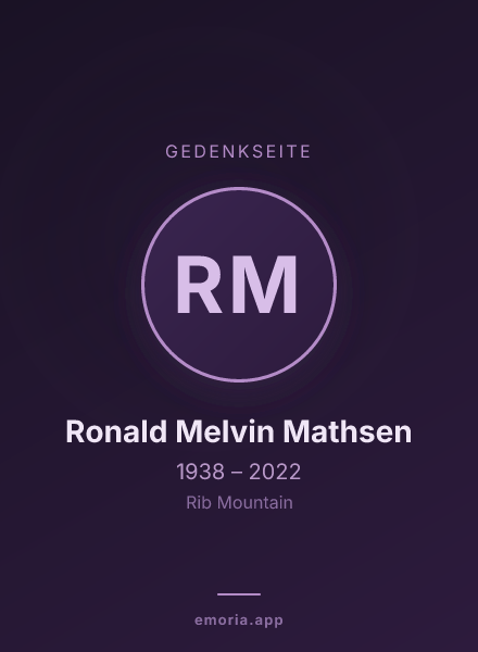 Gedenkportrait von Ronald Melvin Mathsen