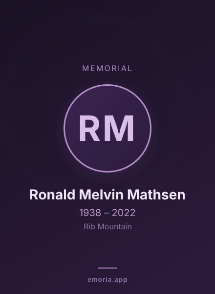 Memorial portrait of Ronald Melvin Mathsen