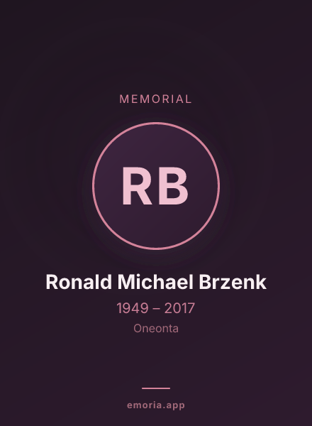 Memorial portrait of Ronald Michael Brzenk
