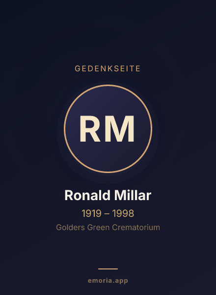 Gedenkportrait von Ronald Millar