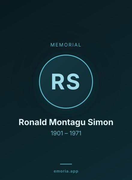 Memorial portrait of Ronald Montagu Simon