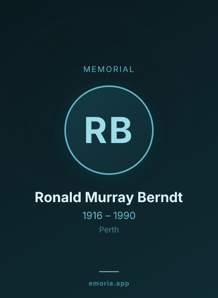 Memorial portrait of Ronald Murray Berndt