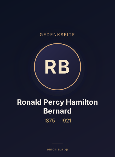 Gedenkportrait von Ronald Percy Hamilton Bernard