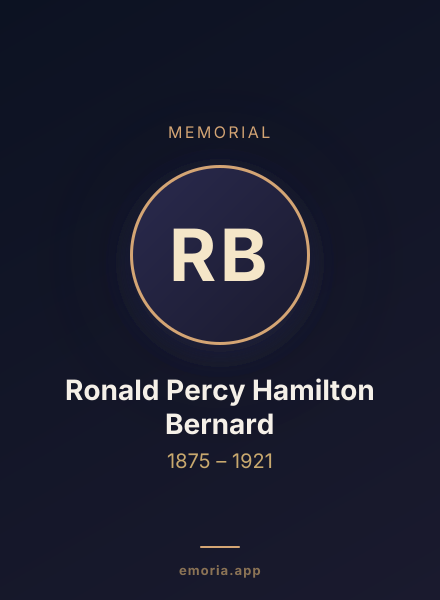 Memorial portrait of Ronald Percy Hamilton Bernard