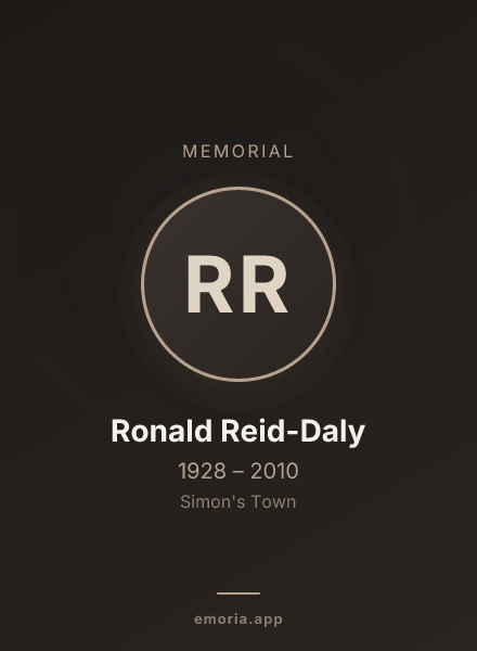 Memorial portrait of Ronald Reid-Daly